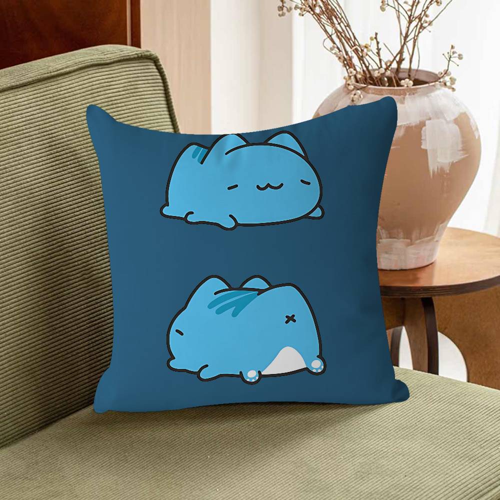 B-Bugcat Capoo Cartoon Decorative Room Aesthetics Pillow Case Home Decor Bedroom Sofa Bed Couch Pillow Cover 45x45
