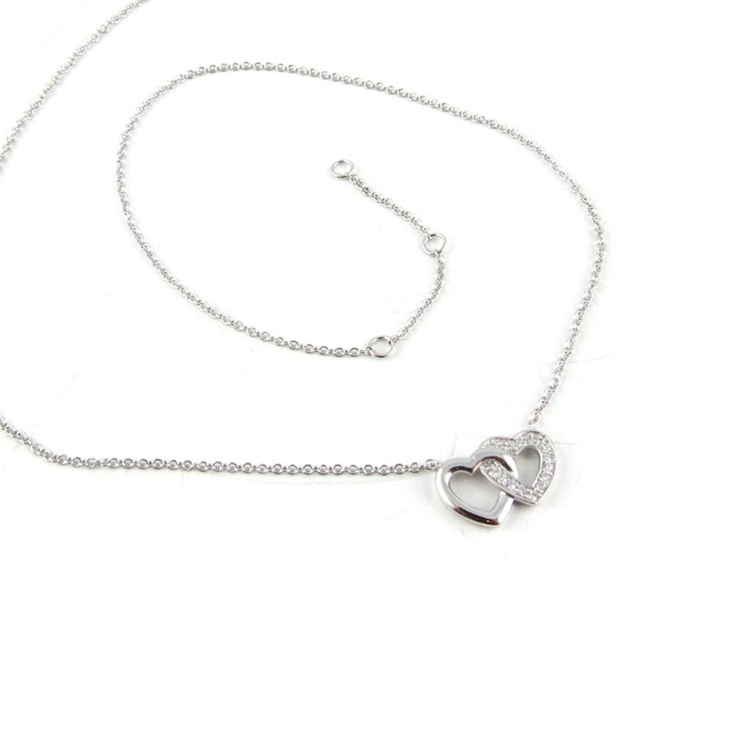 Les Trésors De Lily [L2037] - Silver White 'Love' Silver Necklace (rhodium) - 15x10mm