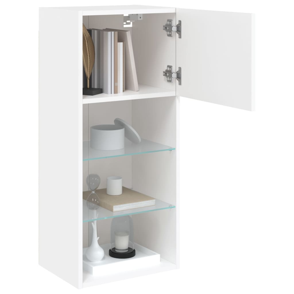 TV Cabinet with LED Lights White 40.5 X 30 X 90 Cm
