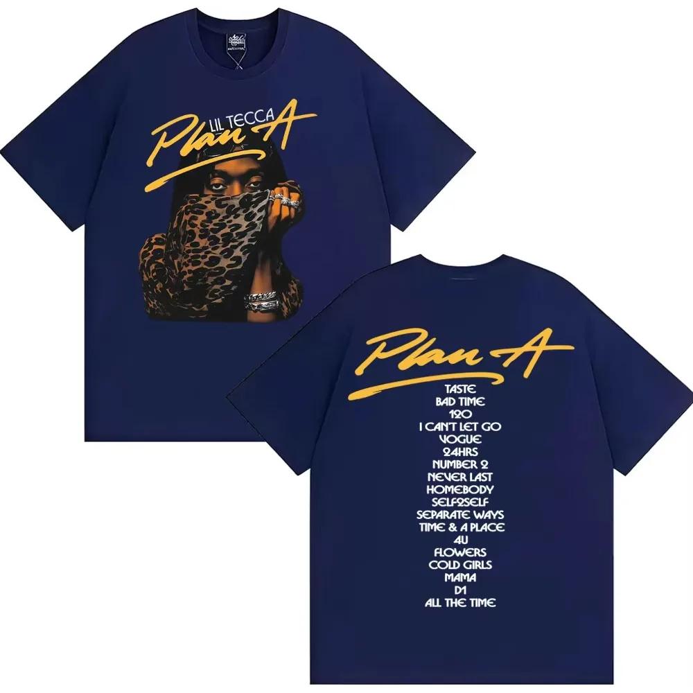 Rapper Lil Tecca Plan A Album Tour Graphic T Shirt Men's Clothing Fashion Trend Cool T-shirts Casual Cozy Oversized T Shirt Tops