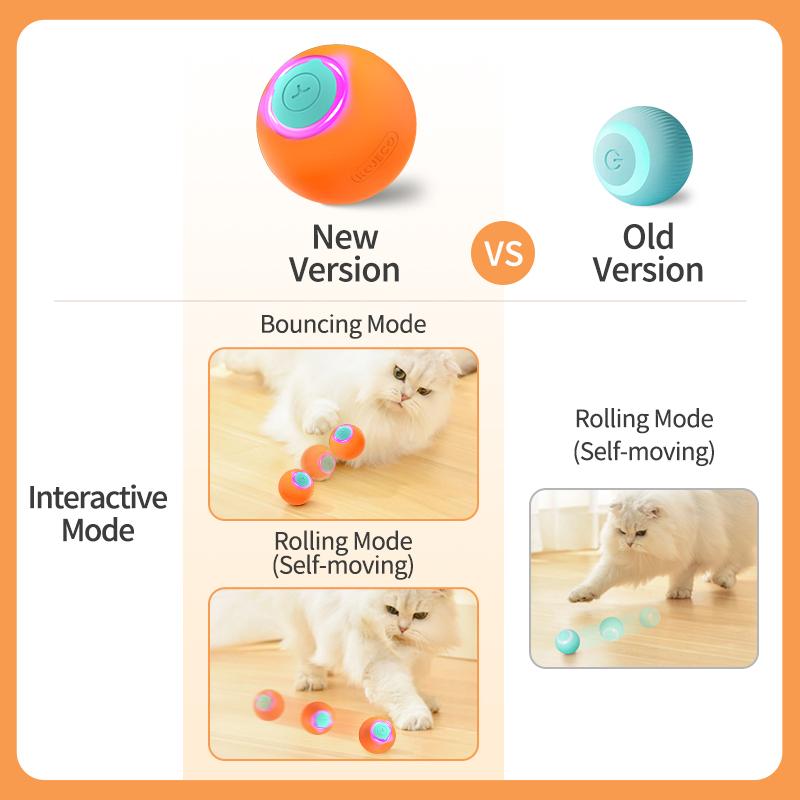 ROJECO Smart Pet Toys Cat Bouncing Ball Automatic Rolling Ball Interactive Training Self-moving Electric Toys Pet Accessories