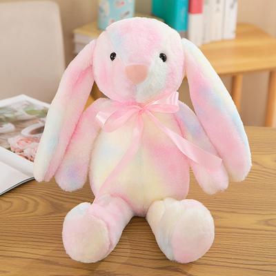 1 Piece Soft Stuffed Animal Bunny Doll 30/40Cm Long Ears Rainbow Colorful Rabbit Plush Toys Kids Toys Birthday Easter Gift