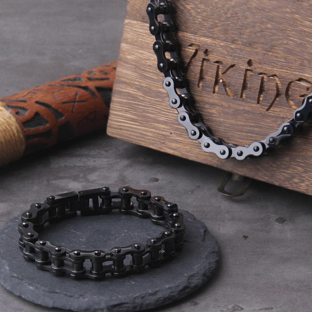 Punk Rock Biker Bracelet Stainless Steel Chain Motorcycle Jewelry for Men Stylish Durable Bangle