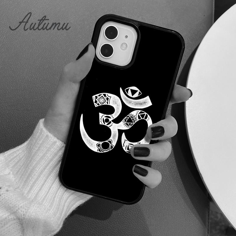 Yoga Aum Om Symbol Handyhülle für iPhone 11 12 13 14 Pro Max mini X XR XS SE 2020 6S 7 8 Plus Samsung Galaxy S21 S22 Hülle