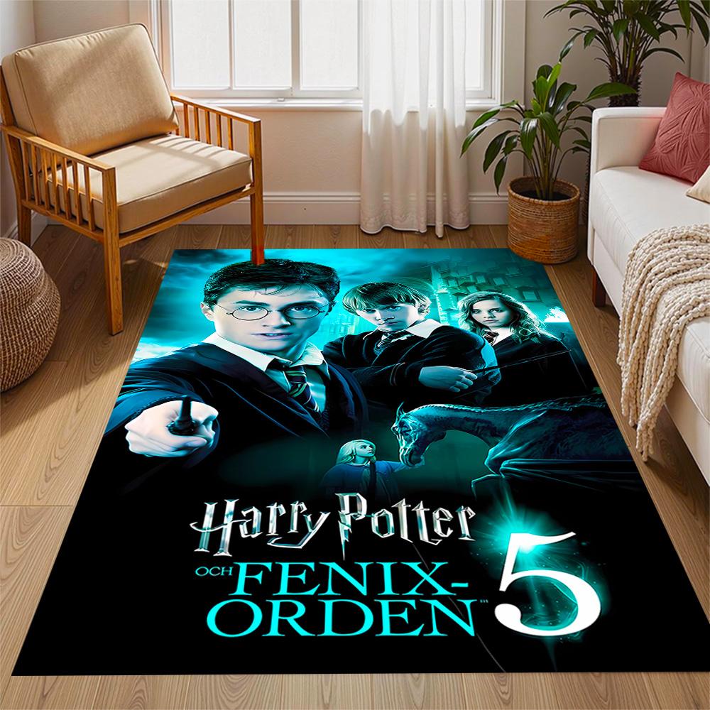 Harry Potter Hogwarts Themed Anti-Slip Rugs - Polyester Home Decor, Suitable for Bedrooms, Living Rooms, Doorways, Studios, and Decorations