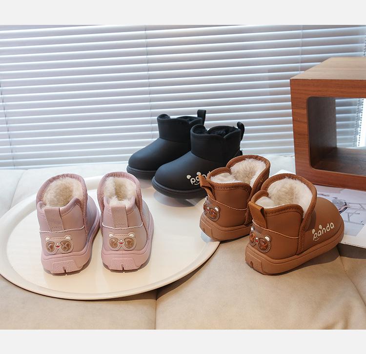 Kids' 2025 Winter Thickened Velvet-Lined Snow Boots - Waterproof, Casual Cotton Shoes for Boys and Girls