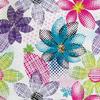Royal Velvet Fabric Polyester For Sewing - Motif Flowers In Bright Colors