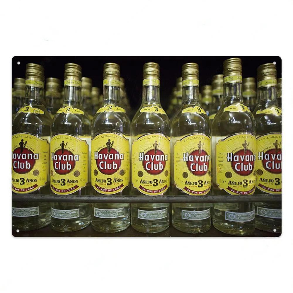 Havana Rum Vintage Tin Signs Metal Posters Decor Retro Plaque Stickers for Pub Club Man