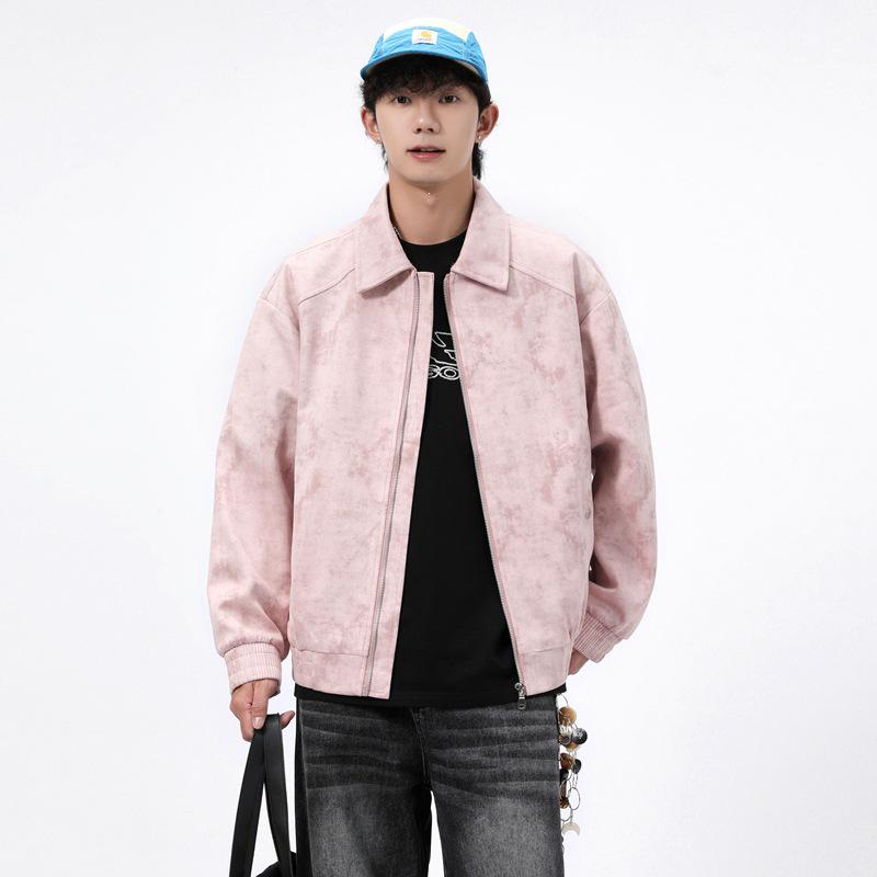 Men's Gradient Lapel Faux Suede Casual Jacket - Autumn Light Luxury Collection