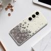 For Samsung Galaxy S25+ Case Grey Flowers Pattern Printing Straight Edge TPU Phone Back Cover