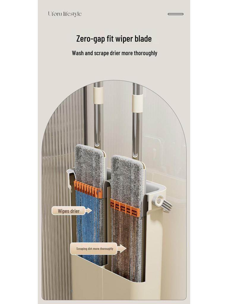 Müheloses Dual-Use Wischmopp- und Eimer-Set - Nass-/Trockenreinigung, Freihändig, Einwischreinigung