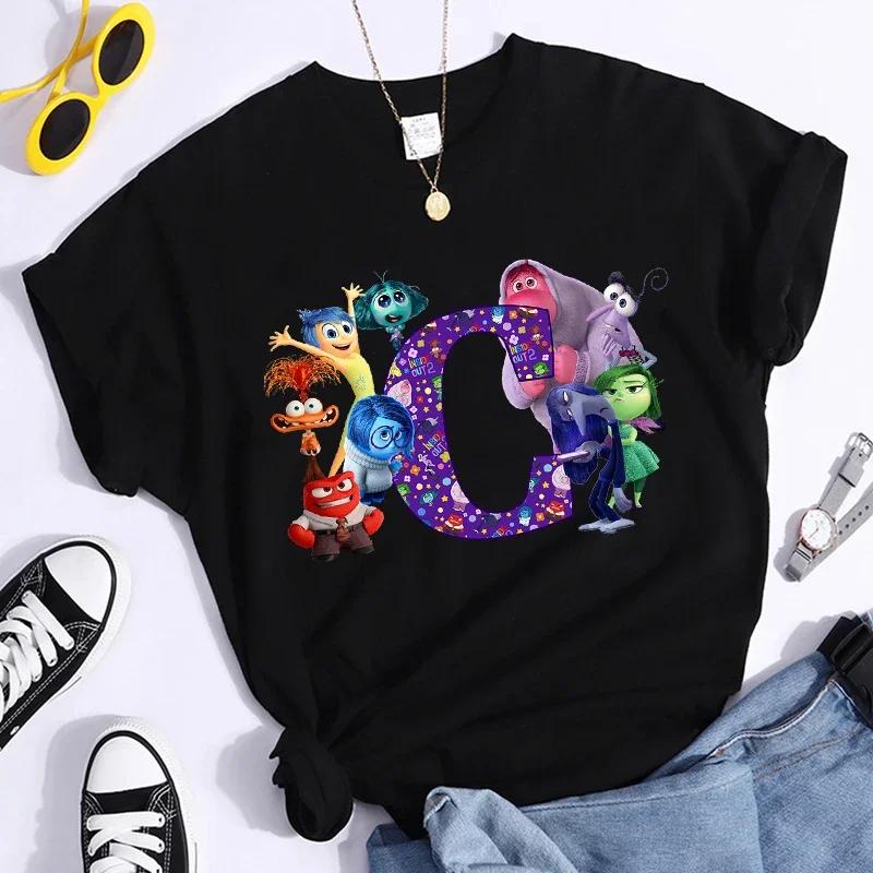 

Inside Out 2 A-Z Letter Print Woman Summer T-shirt Man Short Sleeve Clothes Adult Anime Casual Clothing Fashion Printed T-shirt 2XL
