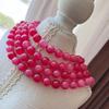 Vintage Pigeon Blood Red Natural Quartzite Optimized Ruby Color Necklace Niche Premium Sense Collarbone Chain