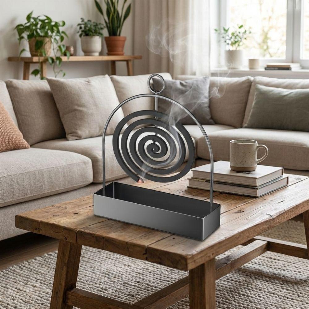 Portable Mosquito Coil Stand Rustproof Mosquito Incense Holder Coil Incense Burner  Indoor Use