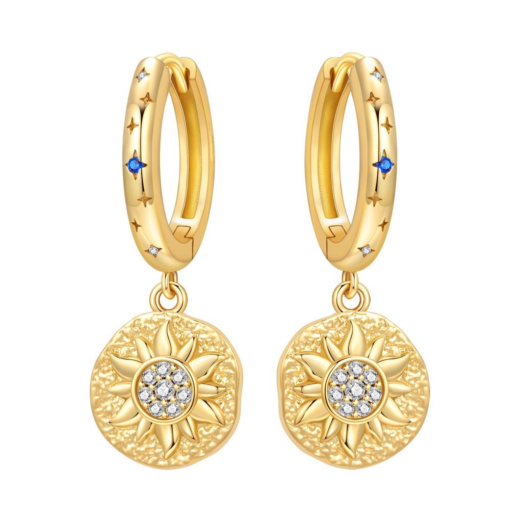 Simple Heart Cross Earrings For Women Fashionable Gold Elegant Jewelry Gift