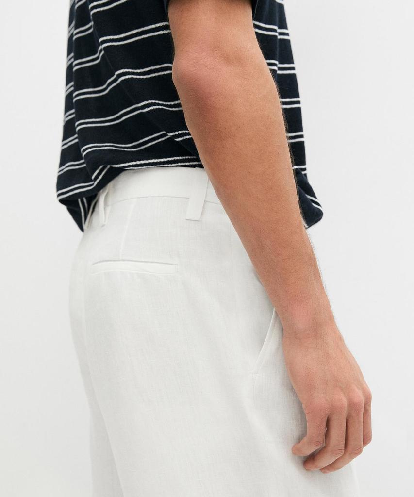 Masimodutti 100% Linen Pintuck Detail Pants