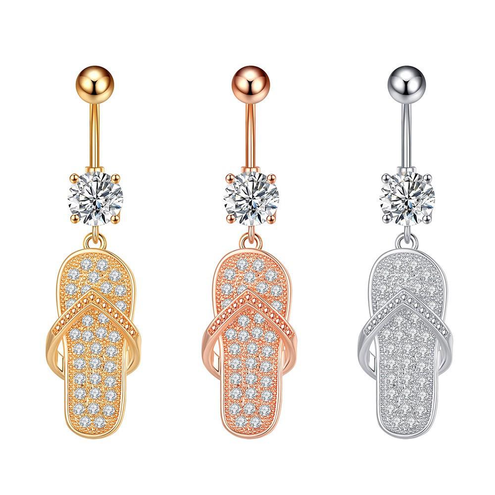 European & American Zircon Copper Belly Button Ring – Sexy Piercing Jewelry