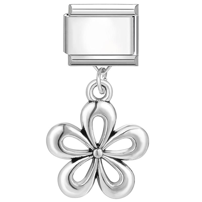 Glitter Bow Cat Butterfly Crab Star Flower Pendant Italian Charm Links Fit 9mm Stainless Steel Bracelet Women DIY Making Jewelry