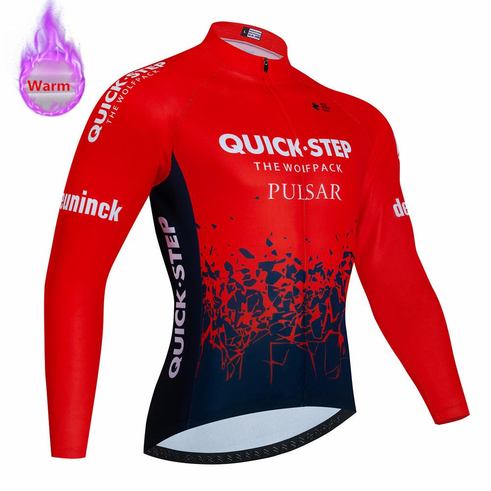 Soudal Quick Step 2026 Zimní cyklistický dres Termo fleecové cyklistické oblečení MTB Bicicleta Set Oblečení na cyklistiku Triathlon Cyklistický oblek