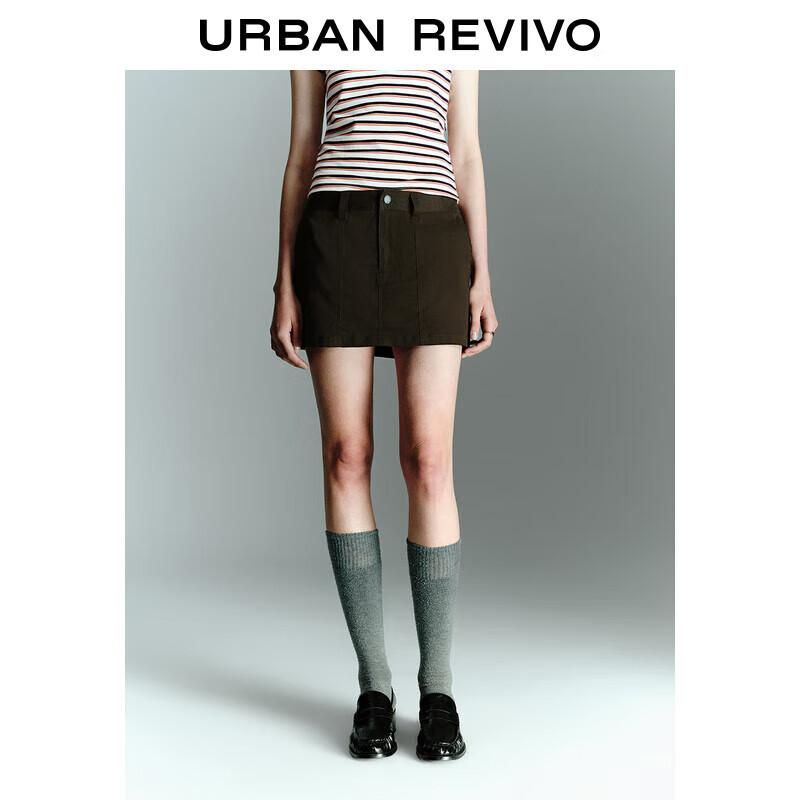 UR 2025 Spring Retro Button Short Skirt L
