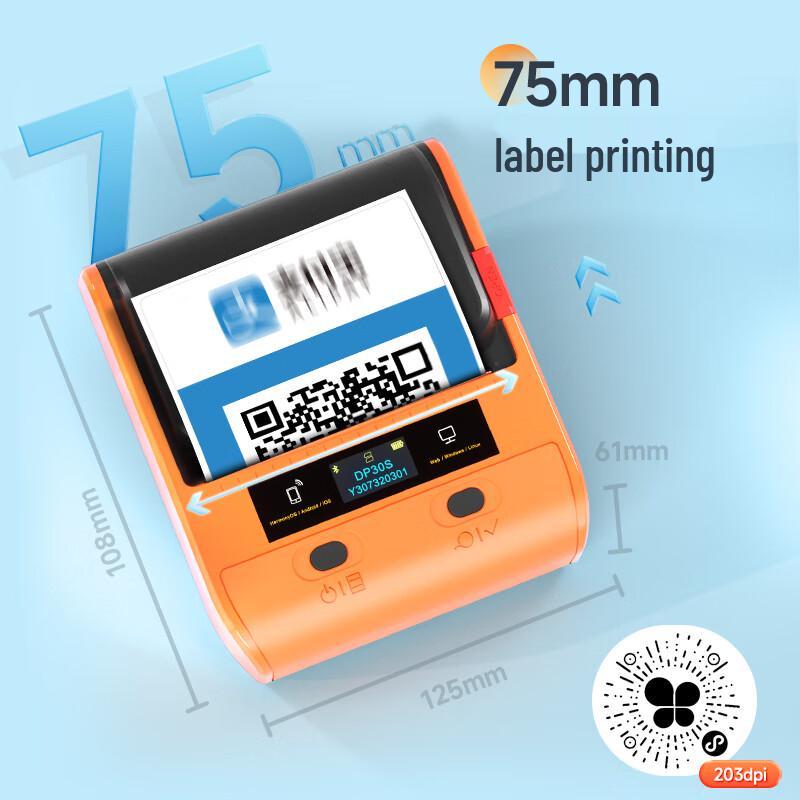 Detong DP30S Portable Thermal Label Printer CN plug (adapter included)