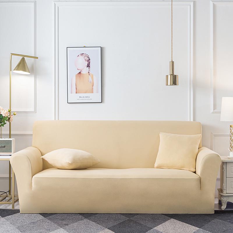 Nordic Knitted Stretch Sofa Slipcover - Solid Color, Anti-Slip, Full Wrap