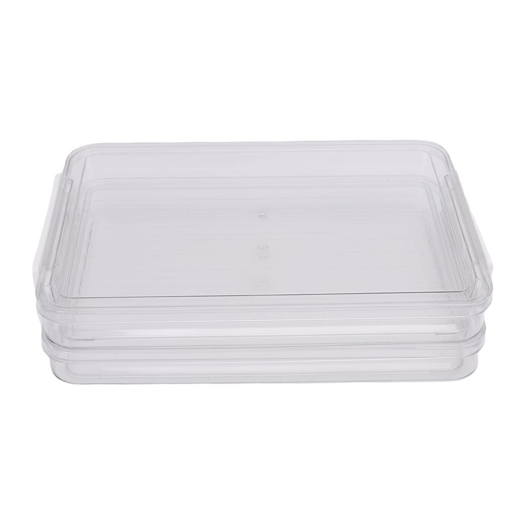 2Pcs Flat Plastic File Storage Bins with Latching Lids Document Organizer Transparent Stackable Portable Project Box