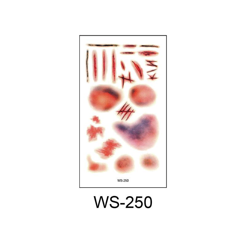 New Waterproof Halloween Horror Wound Scar Face Disposable Temporary Tattoo Scar Sticker