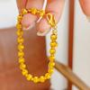 Intertwined Pattern Women's Laser Brushed Bead Bracelet Matte Finish Round Gold Hand Chain  Gifts