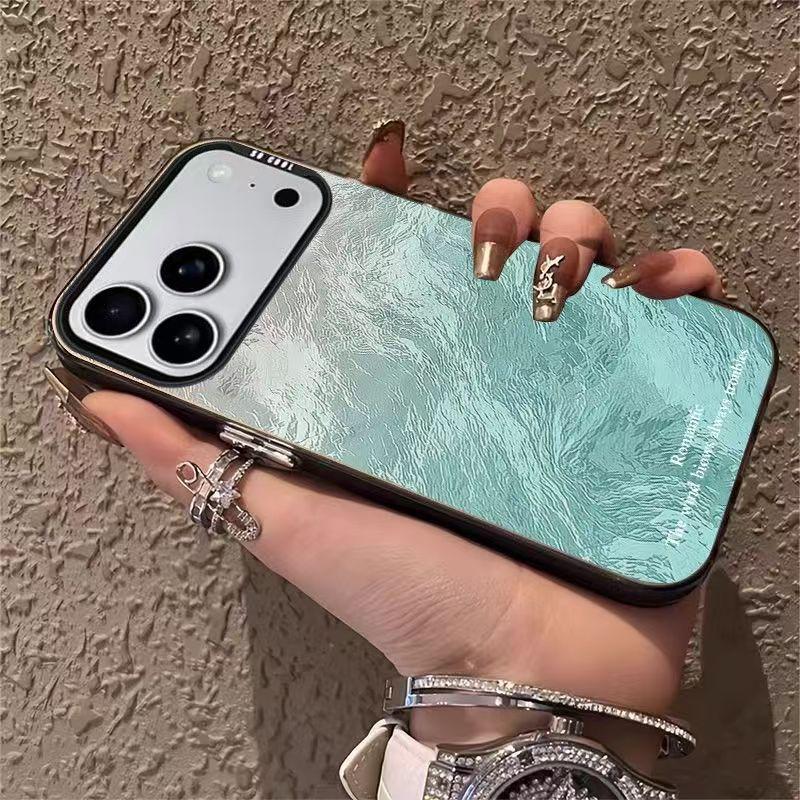 Glacier Blue Texture Apple 17 Pro Max Silver Case - Durable iPhoneAir 17 Pro Hard Case