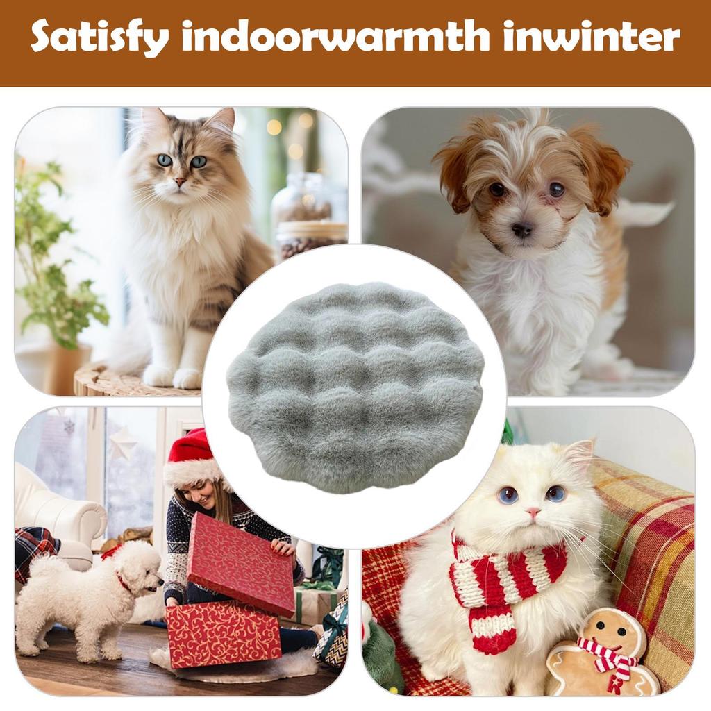 Pet Cushion Cold Winter Animals Beddings Puppy Kitten Crate Cushion Warm Mat For Camping Travel Shelter Backyard Balcony RV