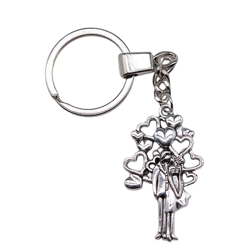 Minimalist Tags Heart Keychain Text Love Theme Key Ring 30mm Ring
