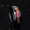 8MM Unique Men's Fashion Stainless Steel Rings Red Abalone Shell Inlay Wedding Band Jewelry Engagement Party Steel Ring Gift