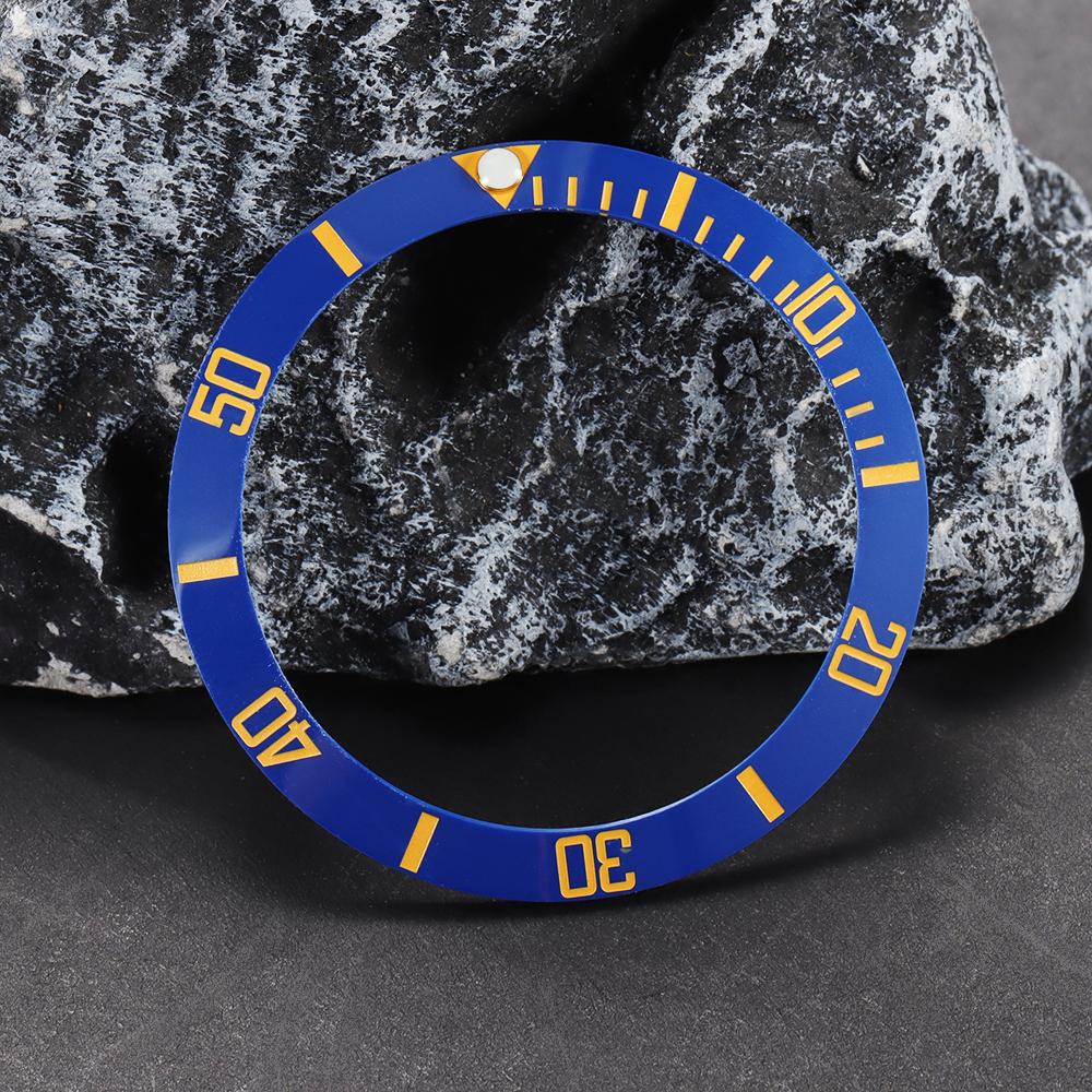 Wysokiej jakości ceramiczny/aluminiowy pierścień zewnętrzny do nurkowania 38*30,5 mm, 1 szt., z nachyleniem, do zegarka z automatycznym mechanizmem GMT NH34 NH35 NH36