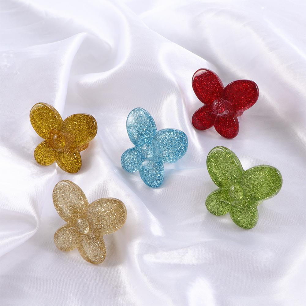 

Women Girls Flower Cute Lovely Sequins Chunky Finger Ring Fashion Jewelry Butterfly Thumb Ring