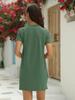 Women's Crew Neck Short Sleeve T Shirt Dress Solid Mini Dress with Pocket