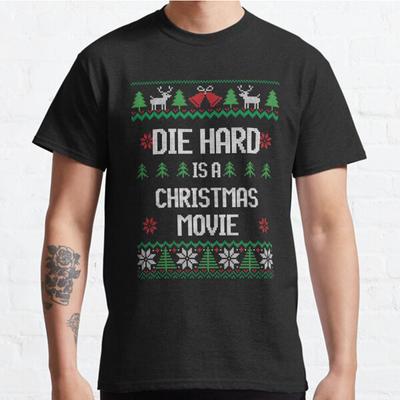 Camiseta estampada de la película "Duro de Matar es una Navidad" en tallas grandes S-3XL, camisetas de moda para hombre