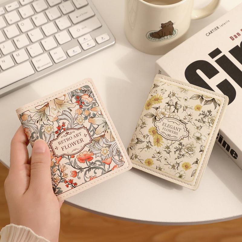 Flower Card Bag Female Niche Advanced Sense Anti-degaussing Card Sleeve Multi-card Cute Small Large Capacity Coin Wallet New