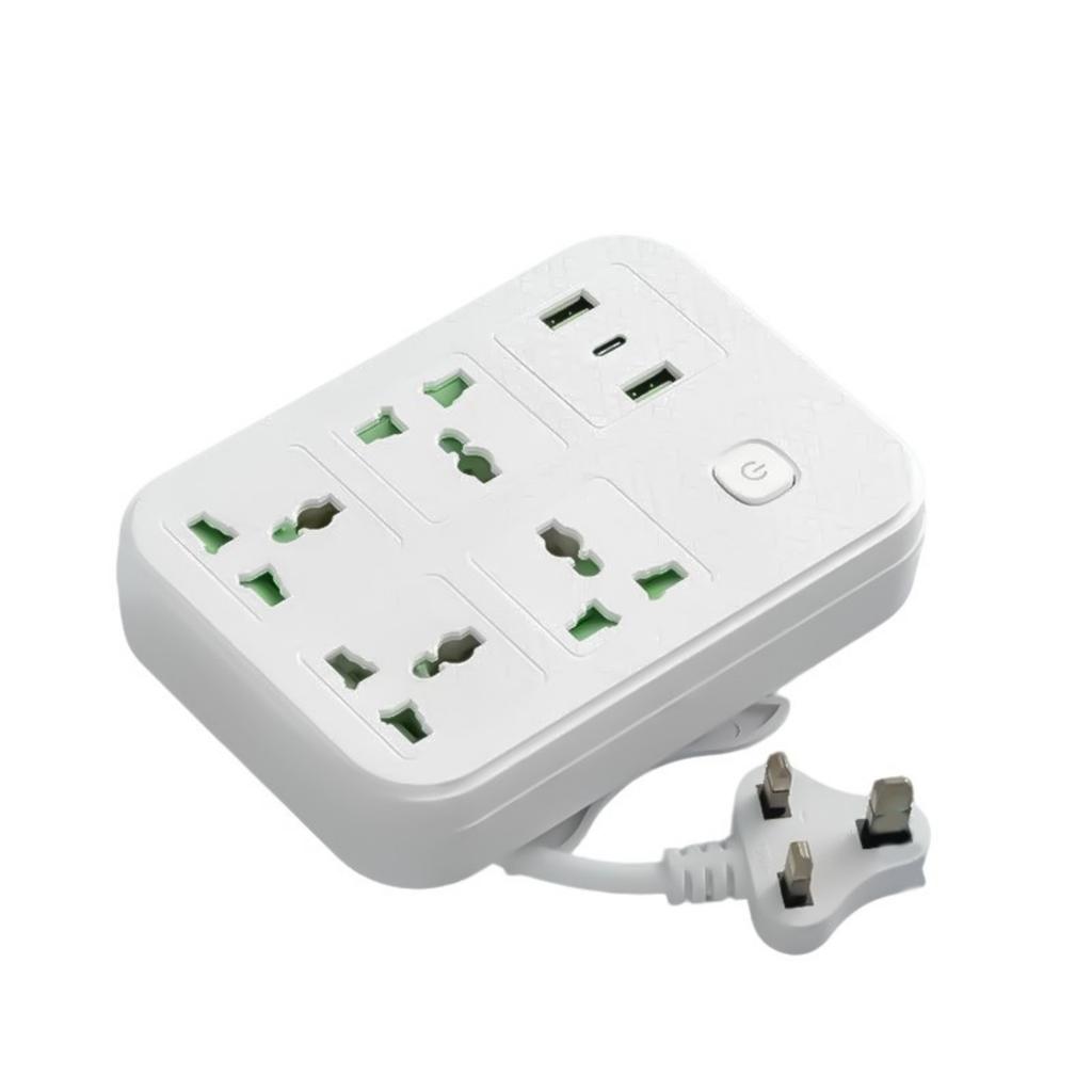 2500W Outlet Extender with USB Port Power Strips Multiple Plug Outlets Wall Adapter for Home Travel Electronics Office