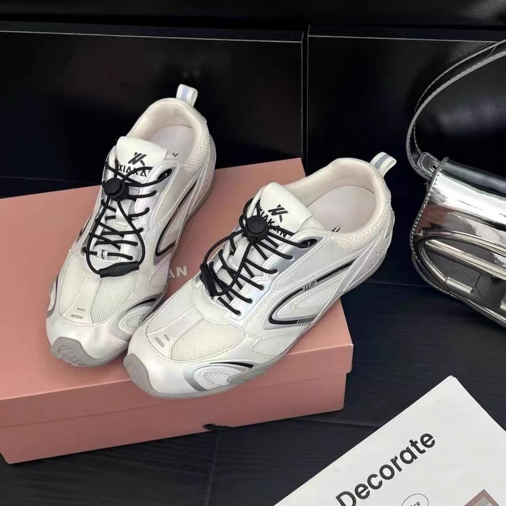 Retro racing shoes women's 2025 new summer mesh breathable Forrest Gump training shoes platform casual sports shoes