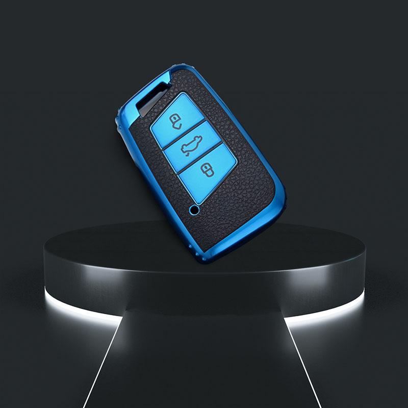 TPU Leder Auto Smart Schlüssel Etui Hülle Tasche Fob Schale Für VW Volkswagen Passat B8 Magotan Golf Für Skoda Kodiaq Superb A7 Schlüsselanhänger Schutz