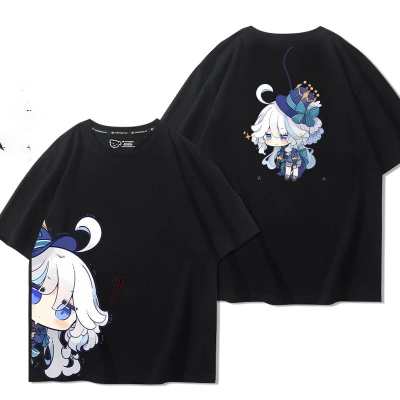 Popolari T-shirt da Uomo Genshin Impact Furina Stampa 3D Manica Corta Magliette Moda Uomo Donna Girocollo Top Abbigliamento Estivo