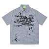 Chemise à manches courtes à carreaux rétro américain 2026 hommes été impression graffiti lettres col revers ample demi-manches