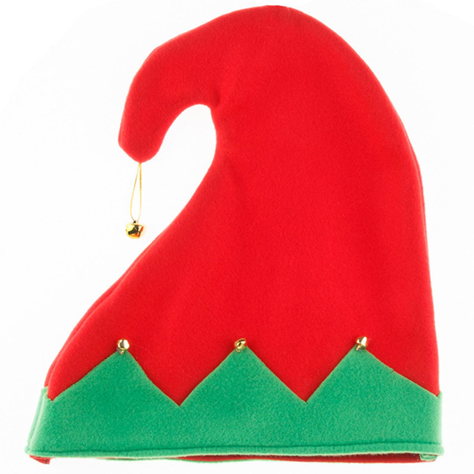 Furry Christmas Elf Hat with Bells for Holiday Parties Giving Kindness Elves Cap New Year Party Cosplay Accessories