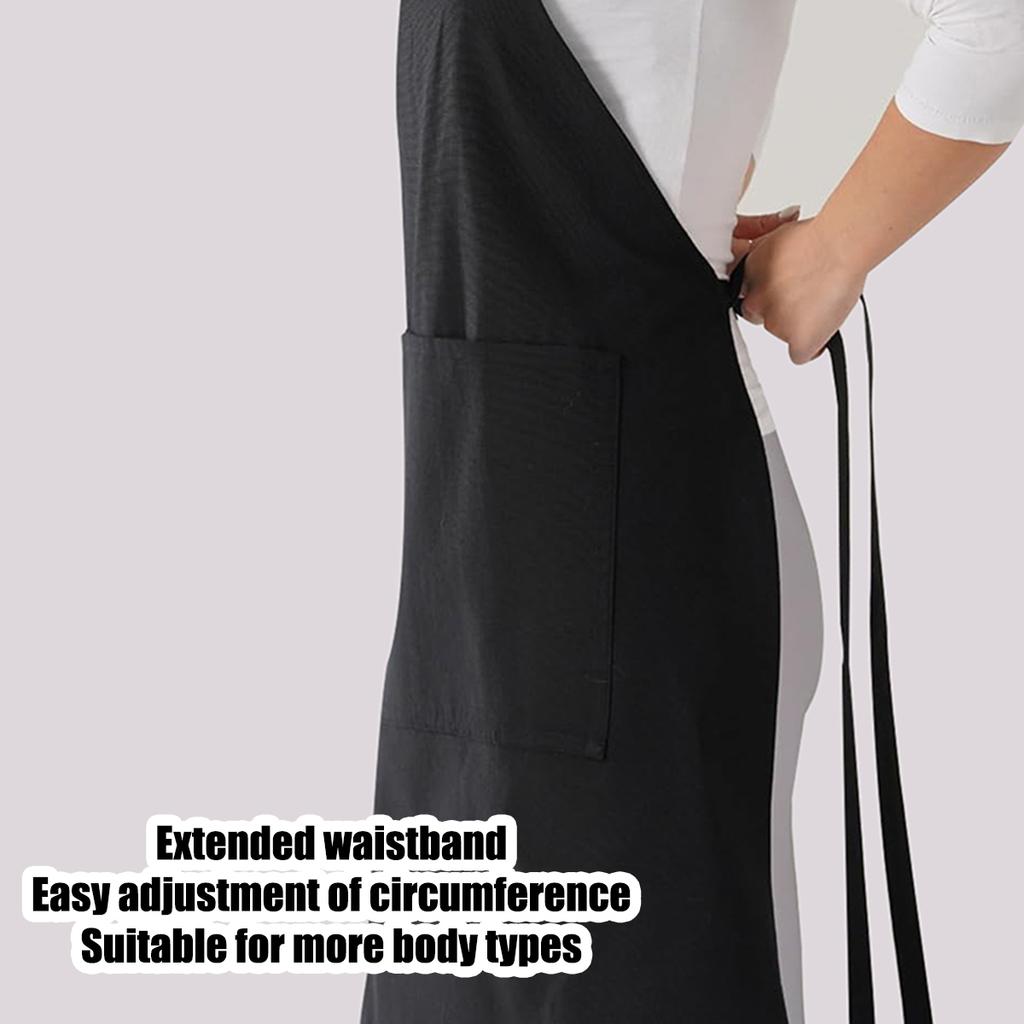 Half Apron Neutral Polyester Kitchen Work Apron With Adjustable Neck Strap Suitable For Restaurant Kitchen