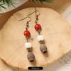 Retro Handmade Plant Fruit Earrings Pine Cone Literature and Art Chinese Medicine Dried Fruit Niche Creative Earrings Women