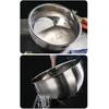 Stainless Steel Rice Washing Bowl with Side Drainers Cleaning Washing Mesh Strainer Net Baskets Steaming, Draining & Rinsing
