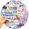50 Cartoon Dental Dentist Doodle Stickers Decorate Guitar Notebook Suitcase DIY Waterproof