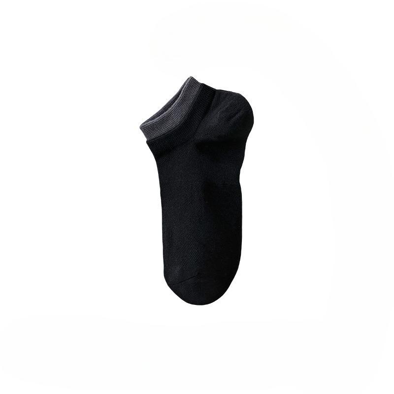 Men's Summer Lightweight Socks - Non-slip Pure Cotton Boat Socks with Open Mesh for Sweat Absorption and Invisible Design