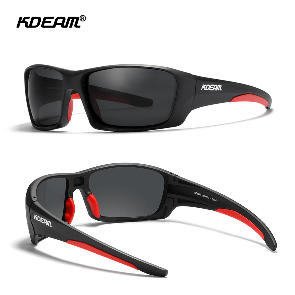 KDEAM High-End Sports Goggles TR90 Polarized Sunglasses Men Hiking Fishing Sun Glasses With Zipper Case
